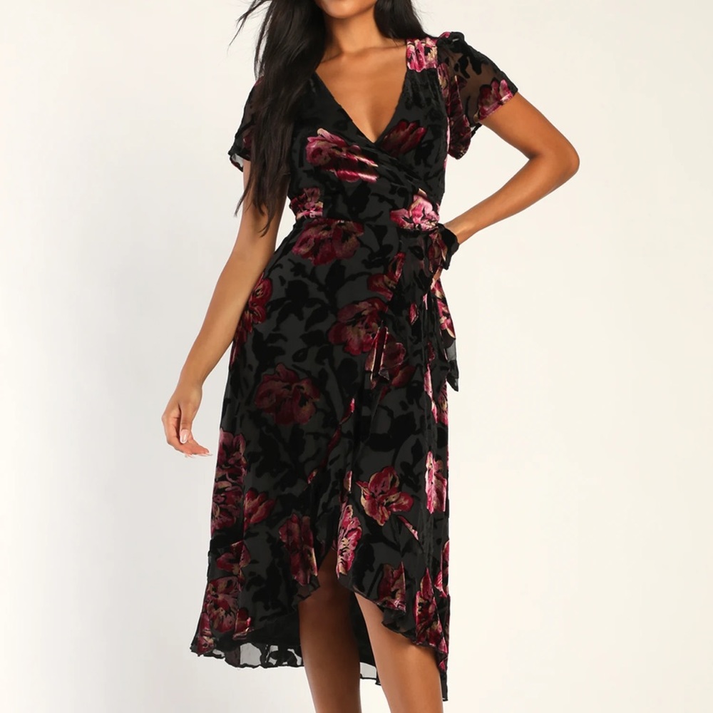 Lulus Wrap Midi Dress